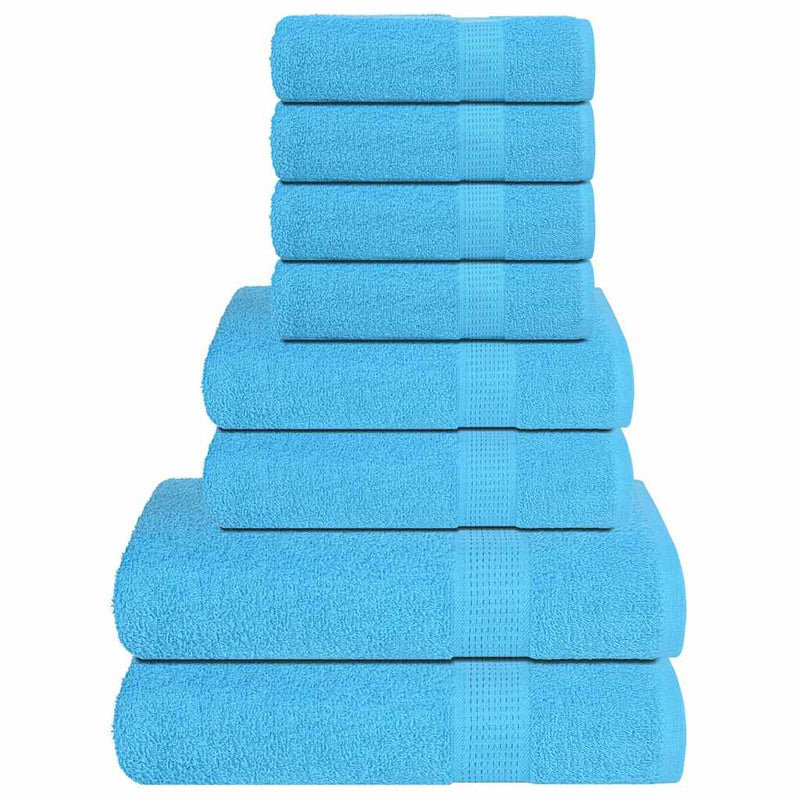 Set di asciugamani da 8 pezzi Vidaxl 360 g m² 100% di cotone turchese