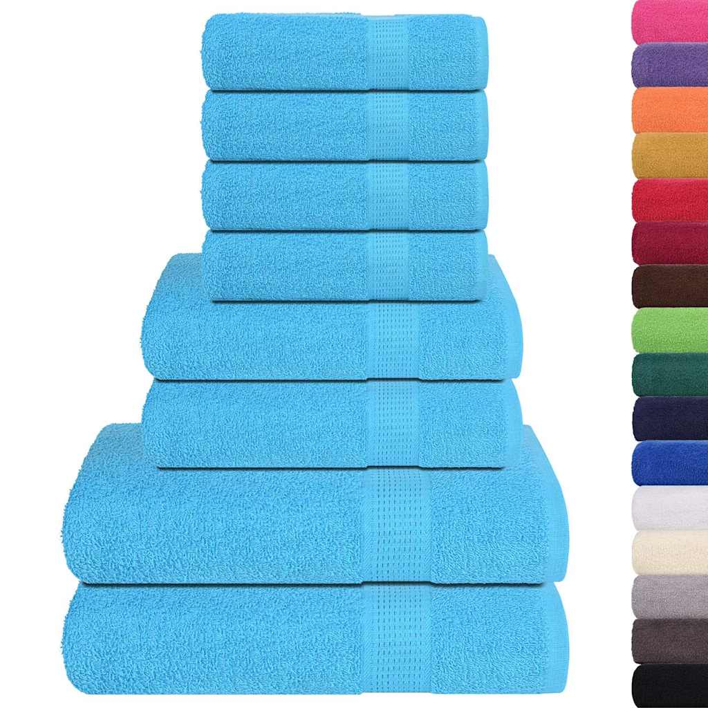 Vidaxl Set de toallas de 8 piezas 360 g m² 100% de algodón turquesa