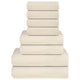 Vidaxl Set de toalla de 8 piezas 360 g m² 100% de color crema de algodón