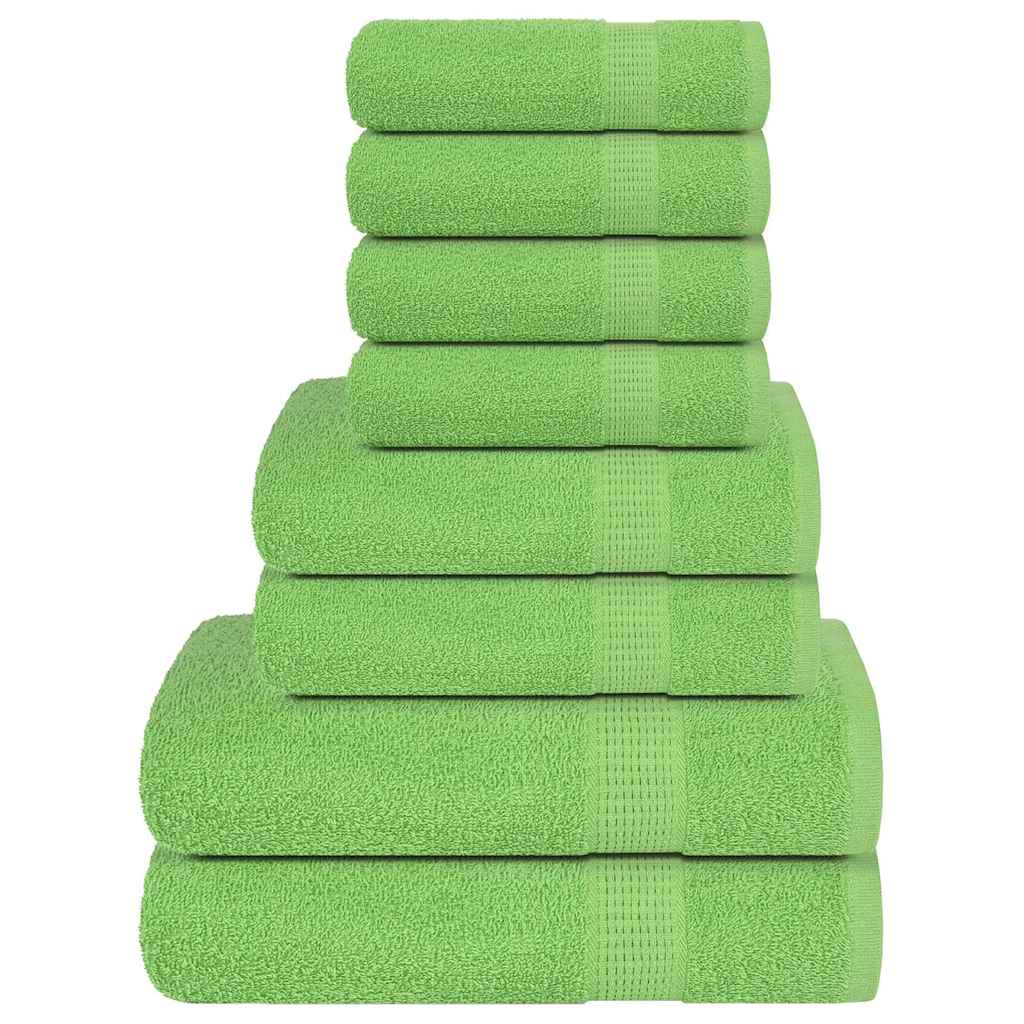 Vidaxl Conjunto de toallas de 8 piezas 360 g m² 100% de manzana de algodón verde