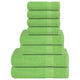 Vidaxl Conjunto de toallas de 8 piezas 360 g m² 100% de manzana de algodón verde