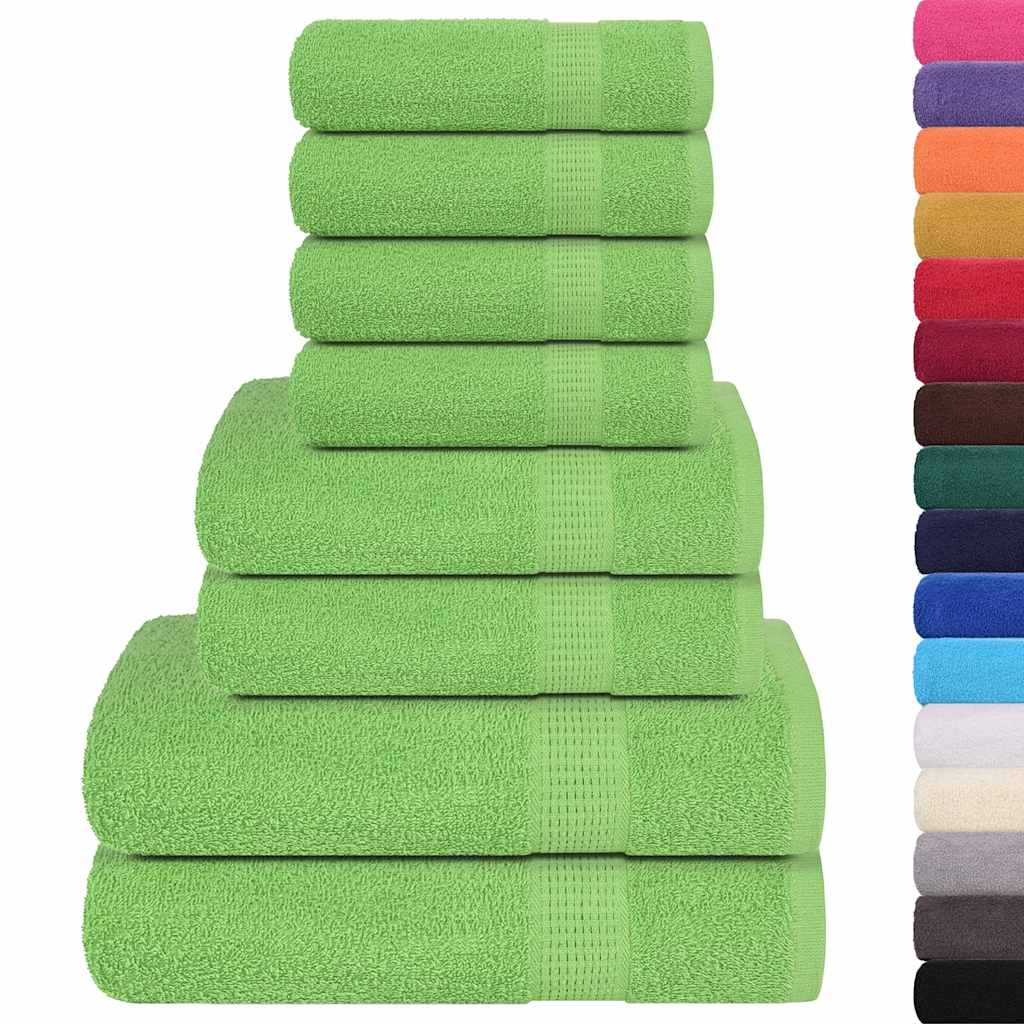 Vidaxl Conjunto de toallas de 8 piezas 360 g m² 100% de manzana de algodón verde