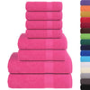 Vidaxl Set di asciugamani a 8 pezzi 360 g m² 100% di rosa cotone