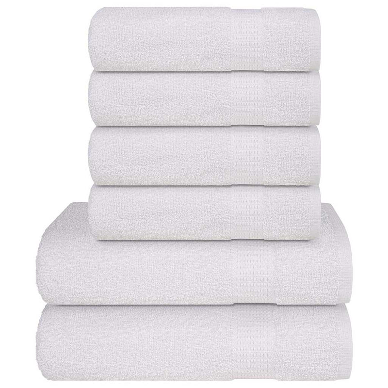 Vidaxl Set di asciugamani da 6 pezzi 360 g m² 100% di cotone bianco