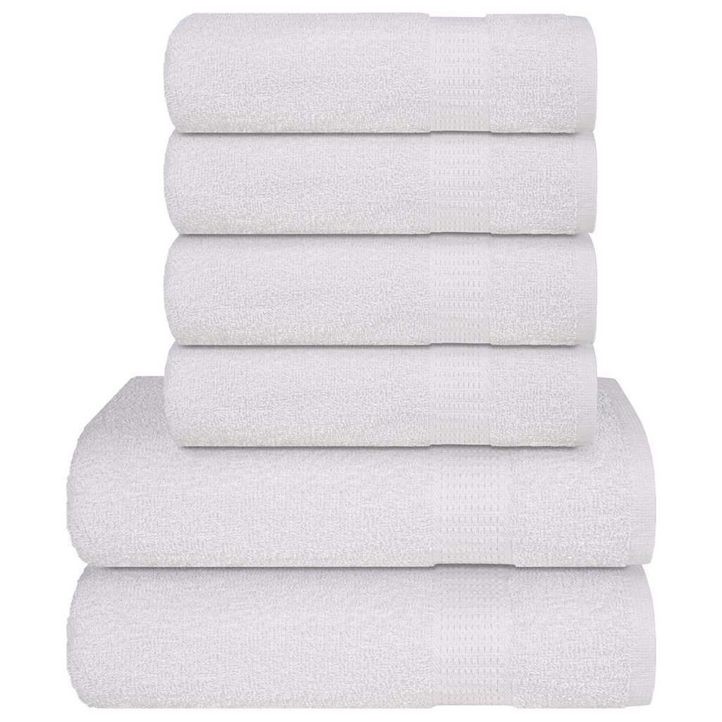 Vidaxl Conjunto de toallas de 6 piezas 360 g m² 100% de algodón blanco