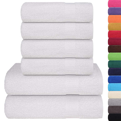 Vidaxl Set di asciugamani da 6 pezzi 360 g m² 100% di cotone bianco