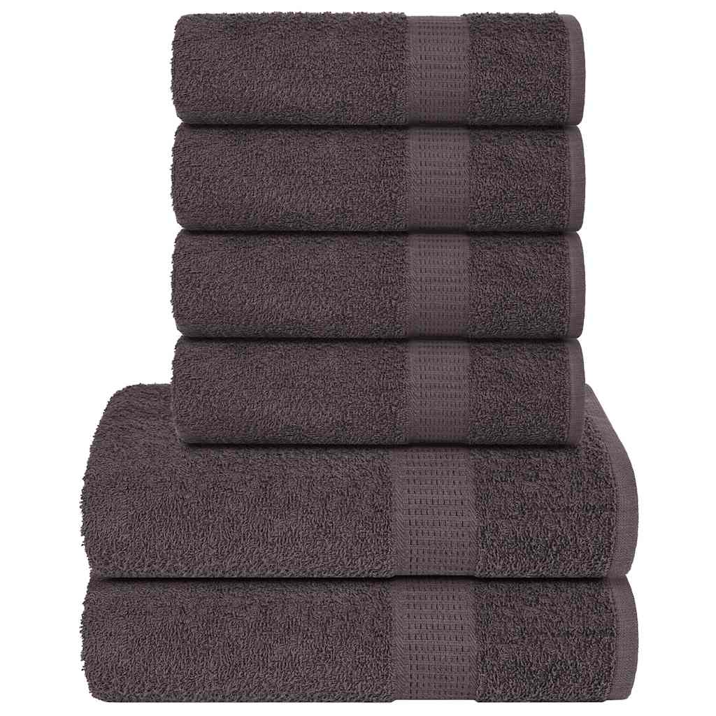 Vidaxl Set di asciugamani da 6 pezzi 360 g m² 100% di cotone antracite colorato