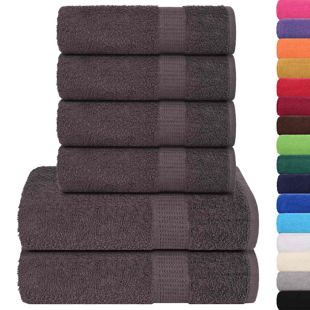 Vidaxl Set di asciugamani da 6 pezzi 360 g m² 100% di cotone antracite colorato