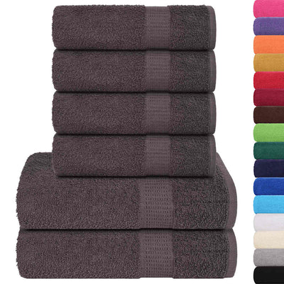 Vidaxl Set di asciugamani da 6 pezzi 360 g m² 100% di cotone antracite colorato