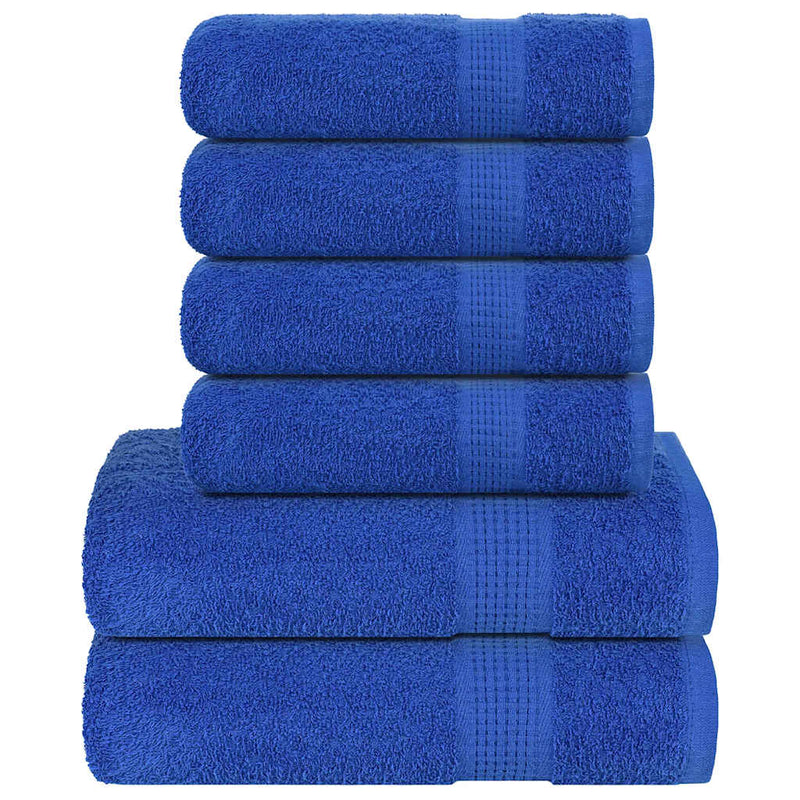 Vidaxl Set di asciugamani da 6 pezzi 360 g m² 100% blu cotone
