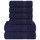 Vidaxl Conjunto de toallas de 6 piezas 360 g m² 100% Algodón azul marino