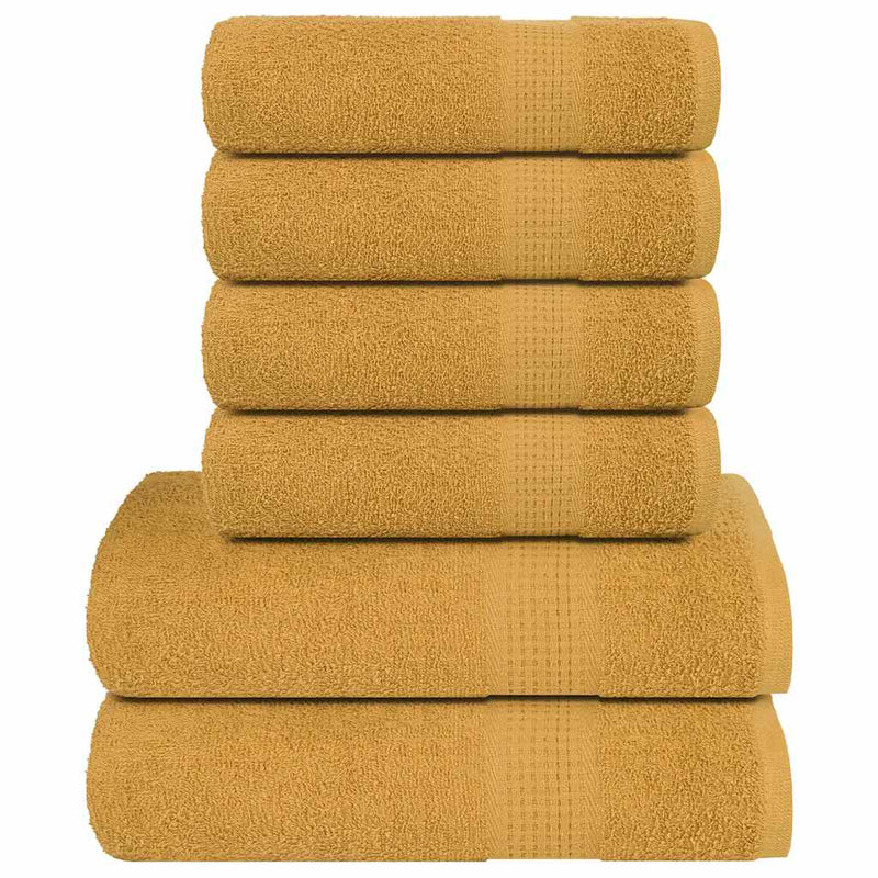 Vidaxl Set di asciugamani a 6 pezzi 360 g m² 100% di cotone colorato