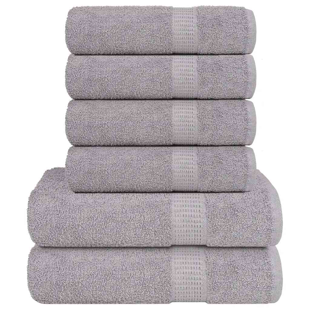 Set di asciugamani da 6 pezzi Vidaxl 360 g m² 100% di cotone marrone