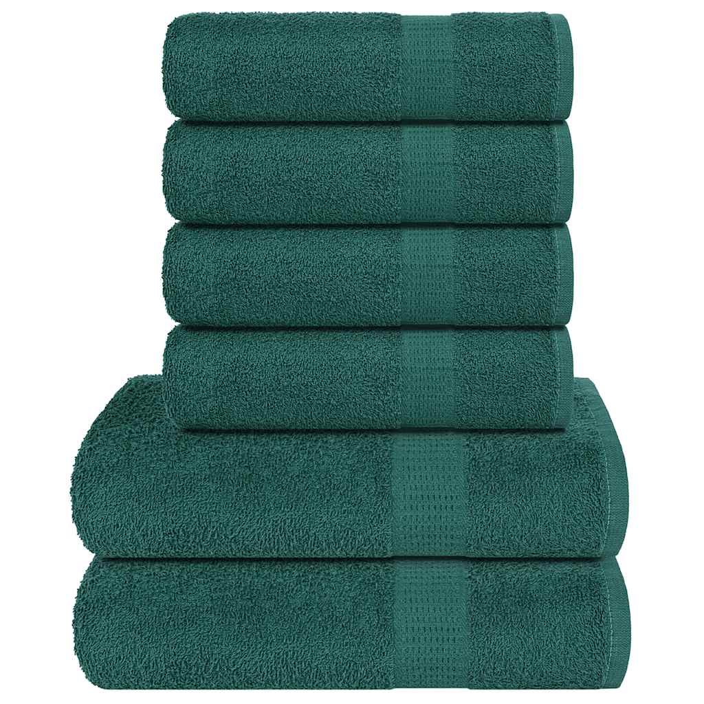 Vidaxl Set di asciugamani da 6 pezzi 360 g m² 100% di cotone verde