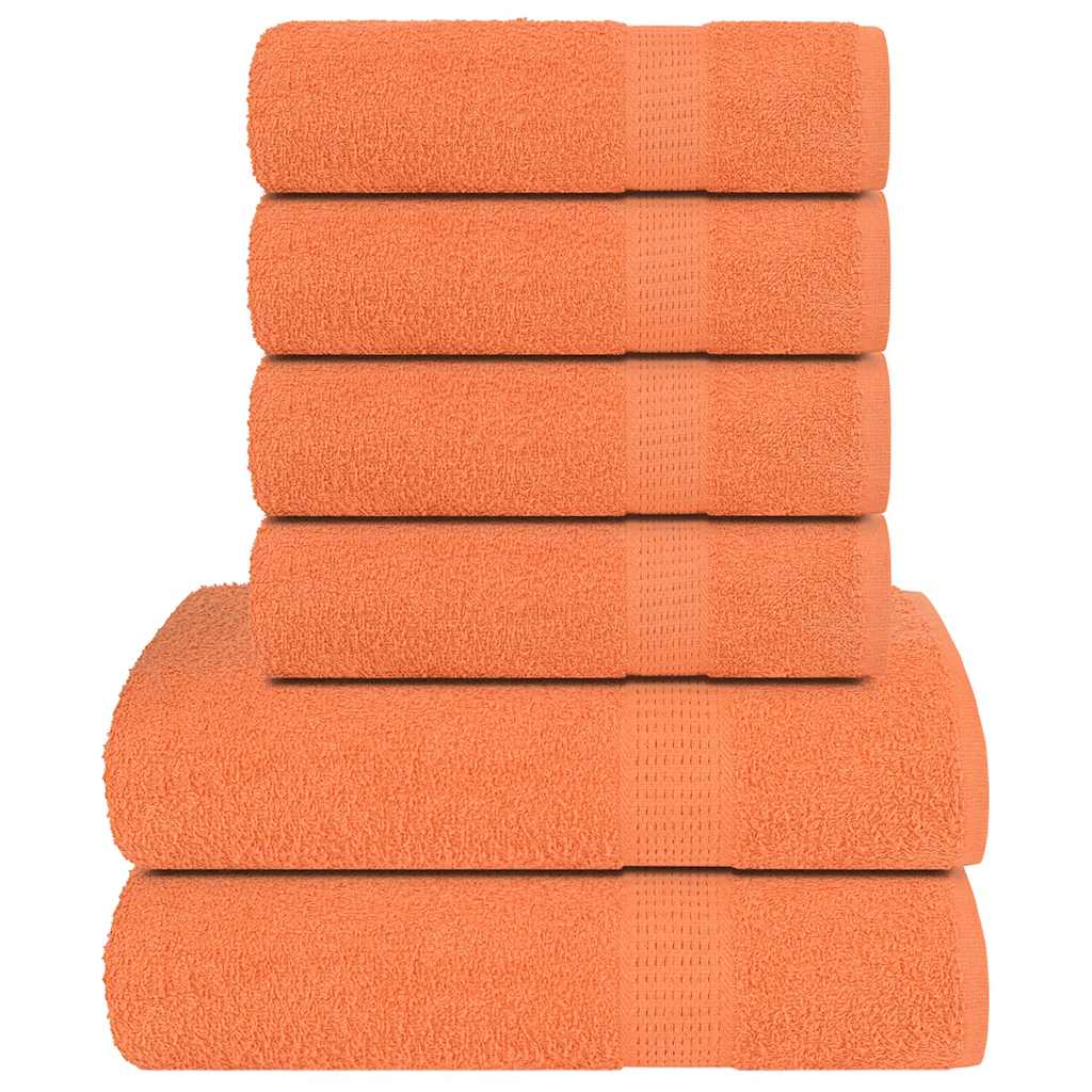 Vidaxl Set di asciugamani a 6 pezzi 360 g m² 100% cotone arancione