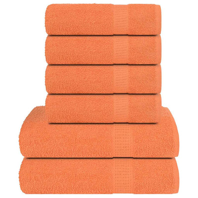 Vidaxl Set di asciugamani a 6 pezzi 360 g m² 100% cotone arancione