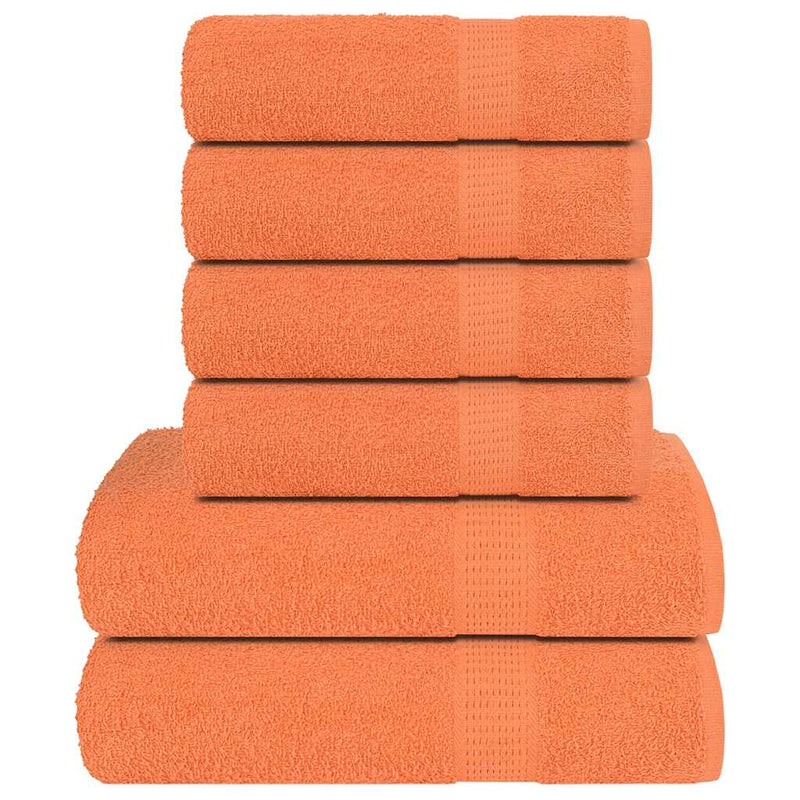 Vidaxl Set di asciugamani a 6 pezzi 360 g m² 100% cotone arancione