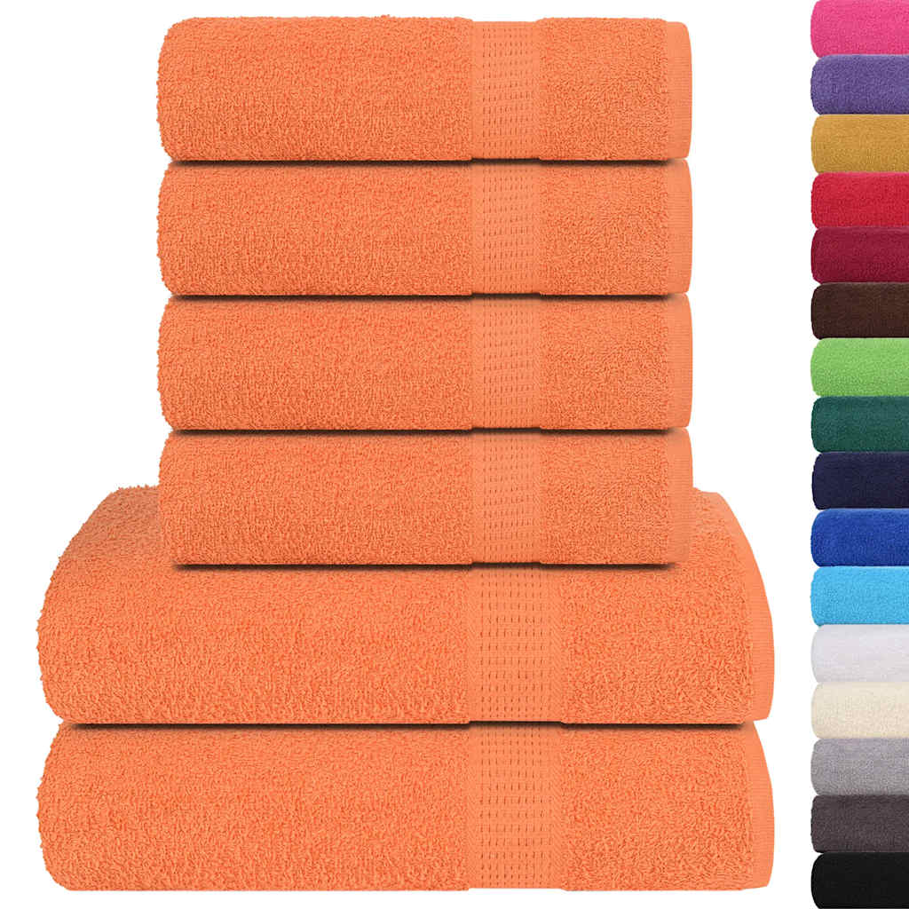 Vidaxl Set di asciugamani a 6 pezzi 360 g m² 100% cotone arancione