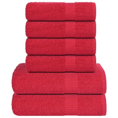 Vidaxl 6-piece towel set 360 g m² 100% cotton red