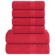 Vidaxl Conjunto de toallas de 6 piezas 360 g m² 100% de algodón rojo