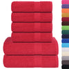 Vidaxl Conjunto de toallas de 6 piezas 360 g m² 100% de algodón rojo