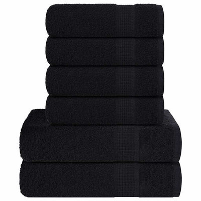 Vidaxl Set di asciugamani da 6 pezzi 360 g m² 100% di cotone nero