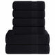 Vidaxl Conjunto de toallas de 6 piezas 360 g m² 100% de algodón negro