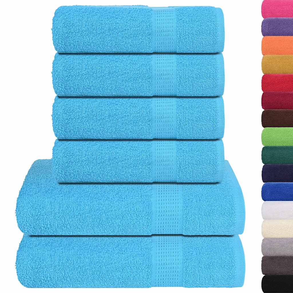 Set di asciugamani da 6 pezzi Vidaxl 360 g m² 100% di cotone turchese