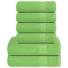 Vidaxl Set di asciugamani da 6 pezzi 360 g m² 100% di mela di cotone verde