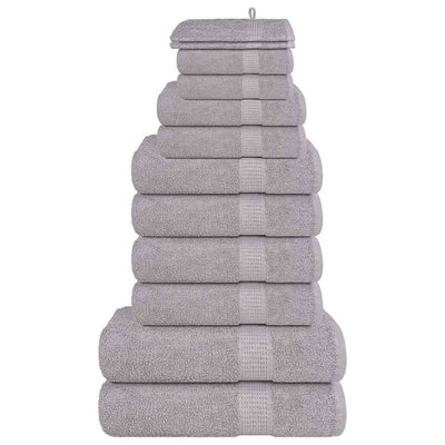 Vidaxl 12-delige handdoekenset frogn 360 g m² grijs