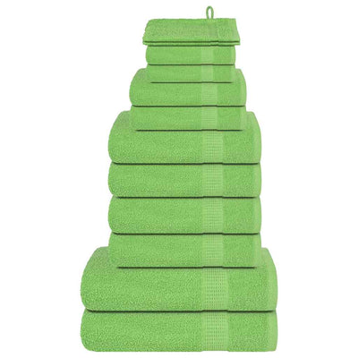 Vidaxl 12-piece towel set 360 g m² 100% cotton apple green