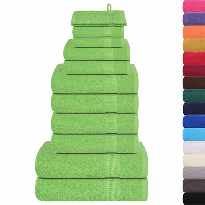 Vidaxl 12-piece towel set 360 g m² 100% cotton apple green