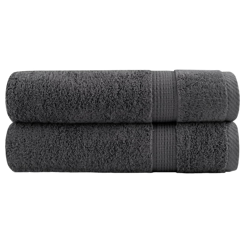 Vidaxl Asciugamani da bagno Solund 2 pezzi 600 g m² 100x150 cm Antracite
