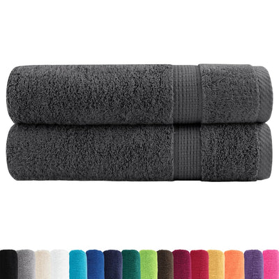 Vidaxl Asciugamani da bagno Solund 2 pezzi 600 g m² 100x150 cm Antracite