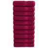 Vidaxl Asse asciugamani da bagno Solund 10 ST 600 G M² 70x140 cm Bordeaux rosso