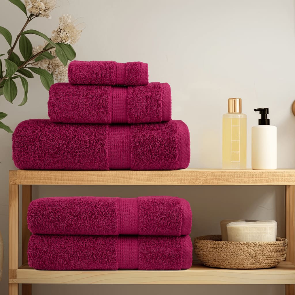 Vidaxl Asse asciugamani da bagno Solund 10 ST 600 G M² 70x140 cm Bordeaux rosso