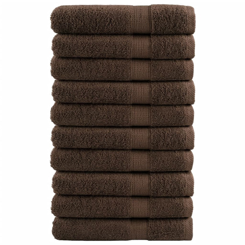 Vidaxl asciugamani solund 10 pezzi 600 g m² 100x200 cm marrone