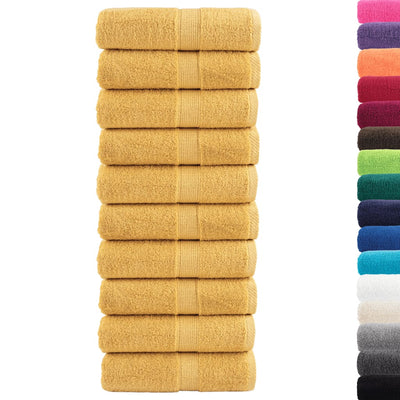 Vidaxl premium washandjes solund 10 stuks goud 30x30cm 600 g m²
