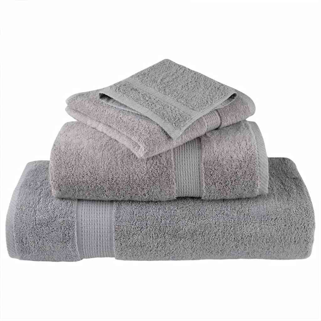 VidaXL toalla para invitados gris sólido 550 g/m²