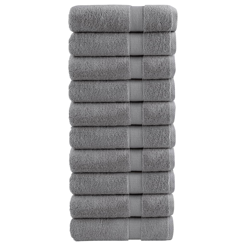 Asciugamani vidaxl solund 10 pezzi 600 g m² 50x100 cm grigio