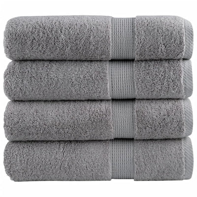 Vidaxl asciugamani da bagno solund 4 pezzi 600 g m² 100x150 cm grigio