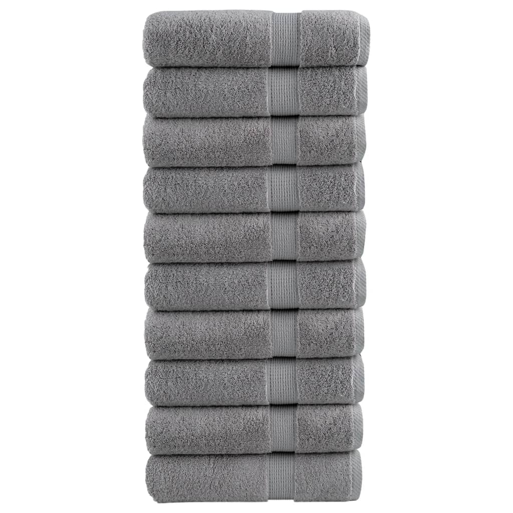 Toallas de baño Vidaxl Solund 10 PCS 600 g m² 100x150 cm de gris