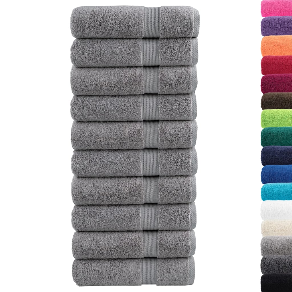 Toallas de baño Vidaxl Solund 10 PCS 600 g m² 100x150 cm de gris