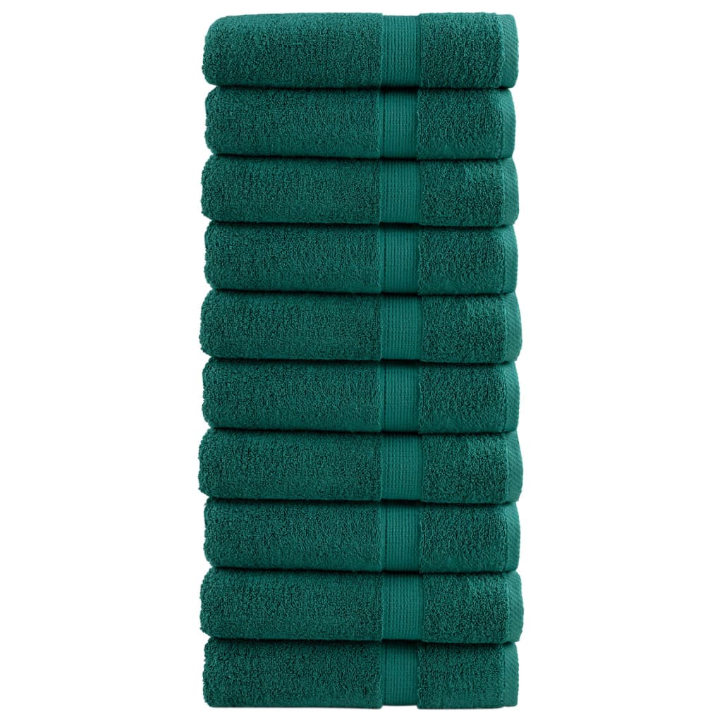 Vidaxl Asciugamani da bagno Solund 10 St 600 g m² 70x140 cm Verde