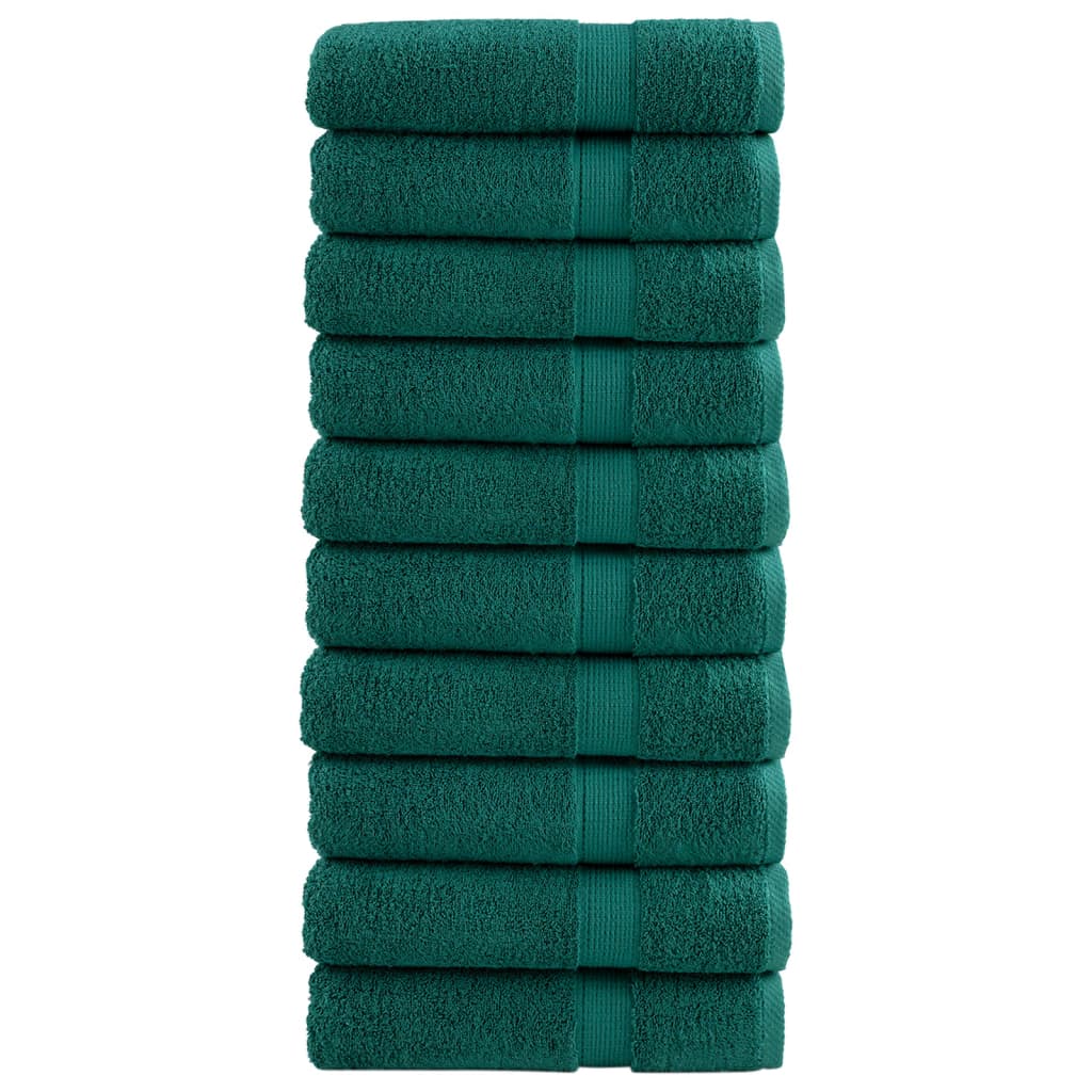 Vidaxl Asciugamani da bagno Solund 10 St 600 g m² 70x140 cm Verde