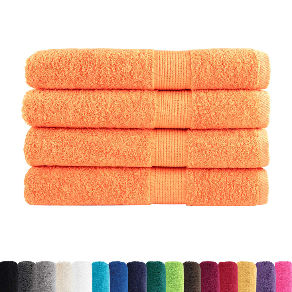 Toallas Vidaxl Solund 4 PCS 600 g m² 100x200 cm naranja