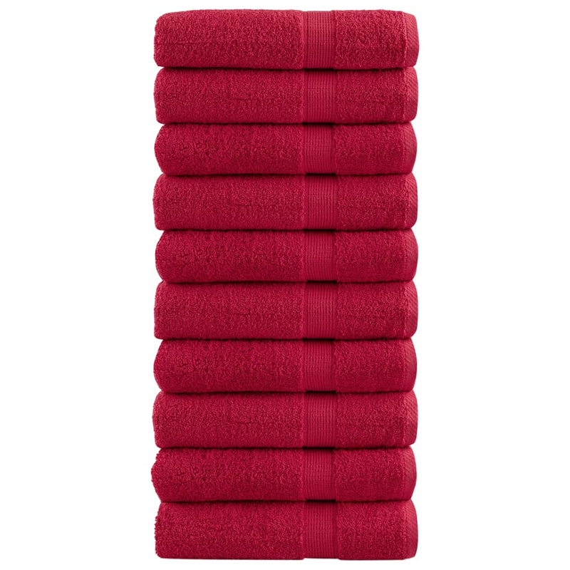 Asciugamani vidaxl solund 10 st 600 g m² 50x100 cm rosso