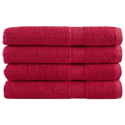 Toallas Vidaxl Solund 4 PCS 600 g m² 100x200 cm rojo