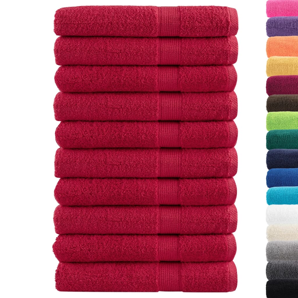 Toallas Vidaxl Solund 10 st 600 g m² 100x200 cm rojo