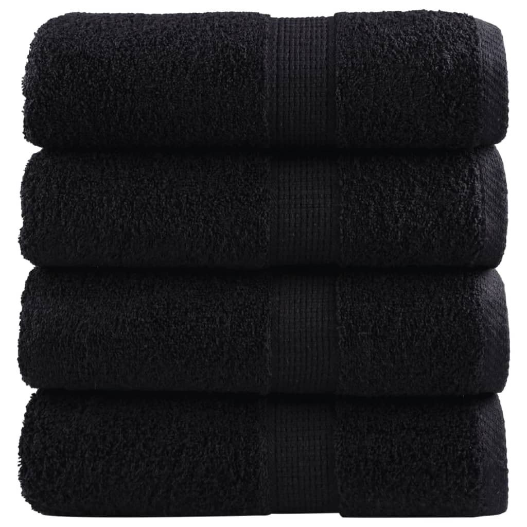 Vidaxl Guest Wipes Solund 4 pezzi 600 g m² 30x30 cm nero
